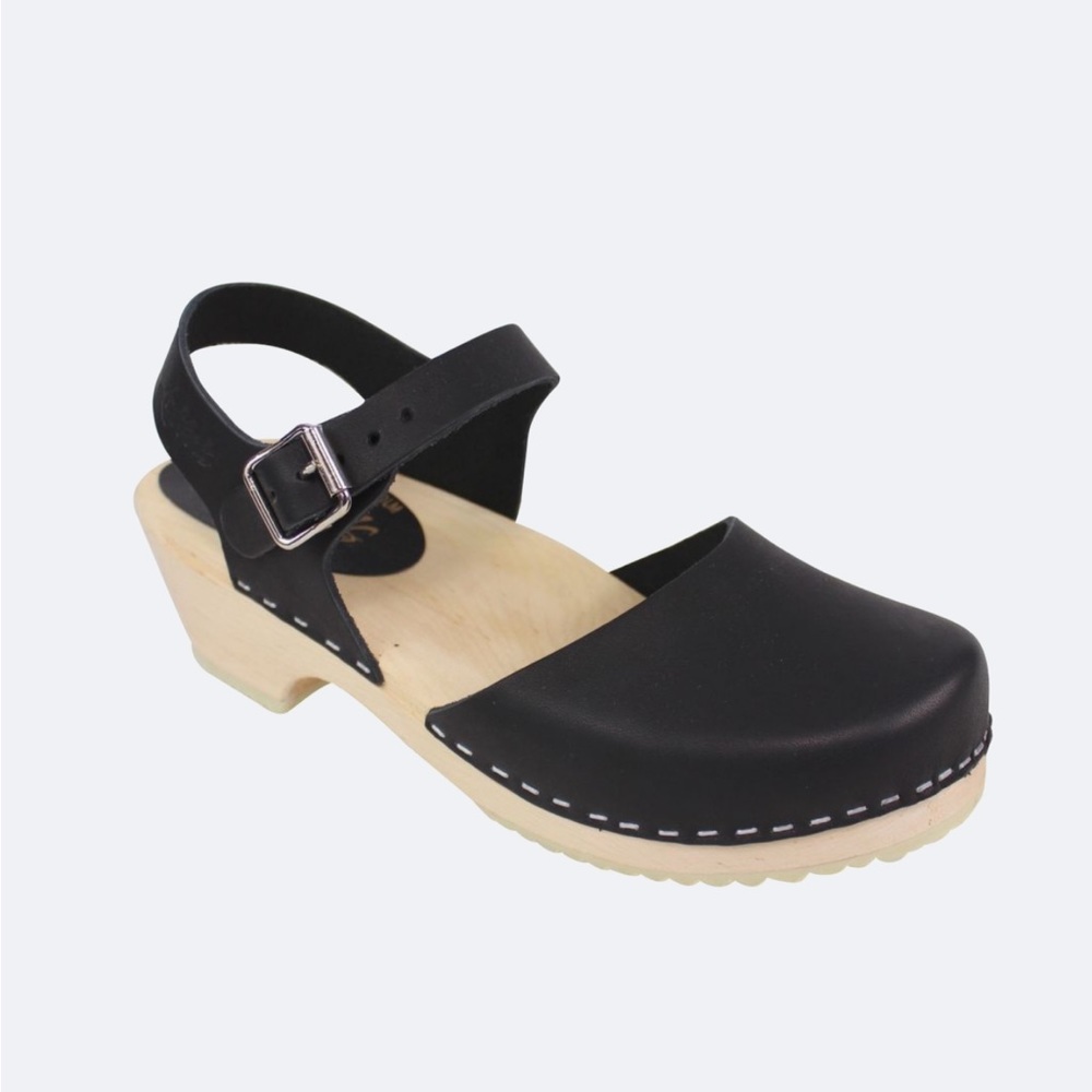 Lotta From Stockholm Black Leather Clogs